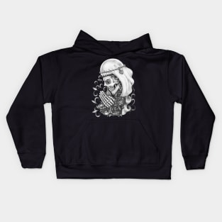 Santa muerte with rose day of the dead. Kids Hoodie